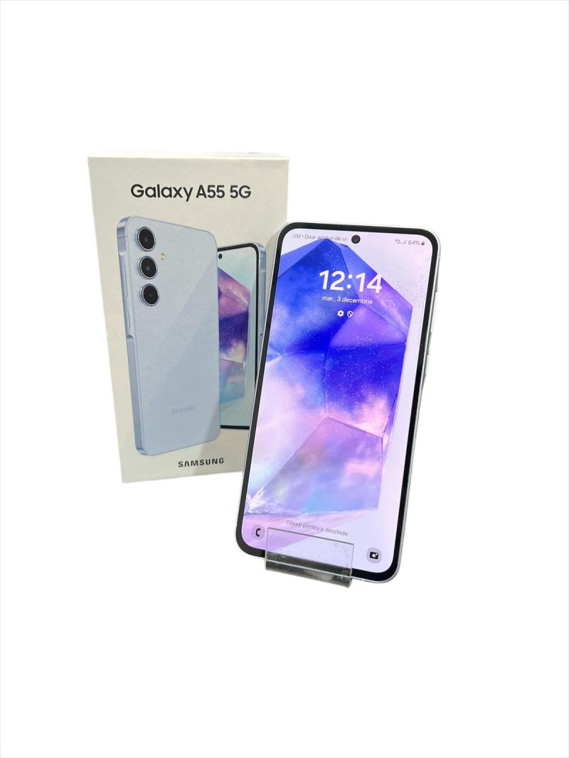 Telefon mobil Samsung a55 5g Sm-a556b ICEBLUE, 128 GB, Excelenta - Amanet Cashbook | Amanet Online